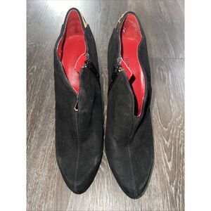 Nine West Size 6M Round Toe Leopard Print Black Fur  Stiletto Heels Pump 3" S-95